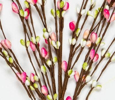 Rice Berry Spray, 15in, Hw, Light Green, Pink