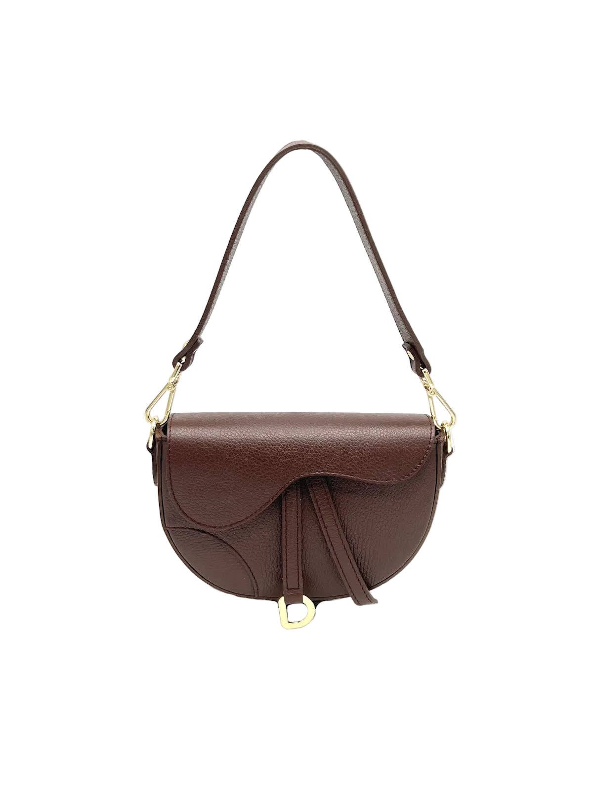 Women's Genuine Leather Shoulder Bag, Made in Italy, art. 112736: Dark Blue