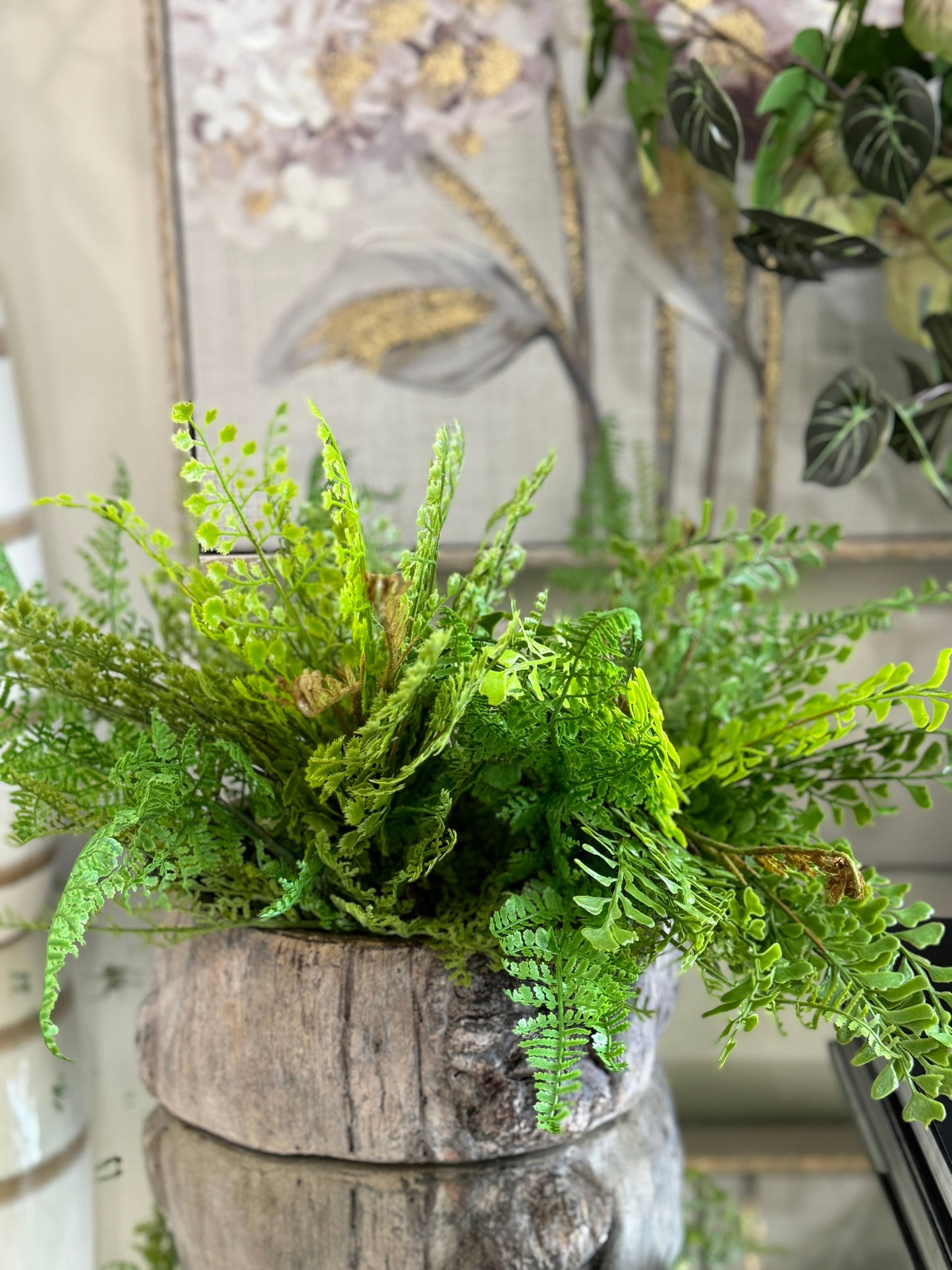 Realistic Soft touch-21 Leaves- artificial fern bushes: Style D