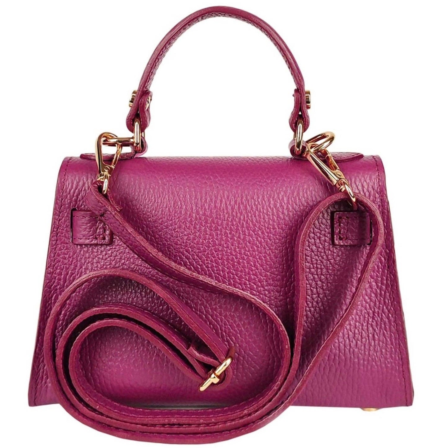Modarno Dollarno Women's Handbag “Kelly” in genuine leather 21x8x14 cm: Rosso