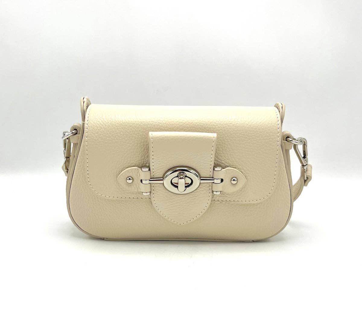 Genuine leather shoulder bag, Made in Italy, art. 112546: Black