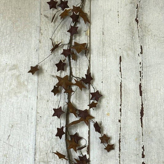 Burgundy/Rust Star Garland, 58 inches