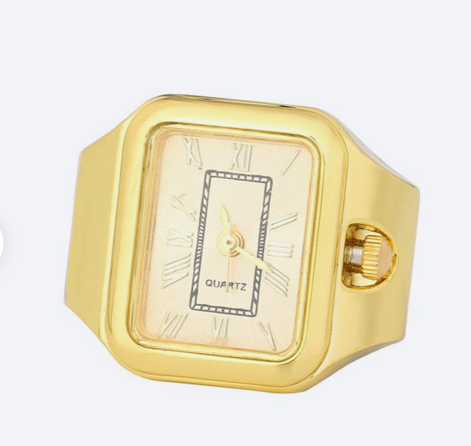 Apollo Watch Ring-Quartz Stretch Ring- Gift Box : Silver