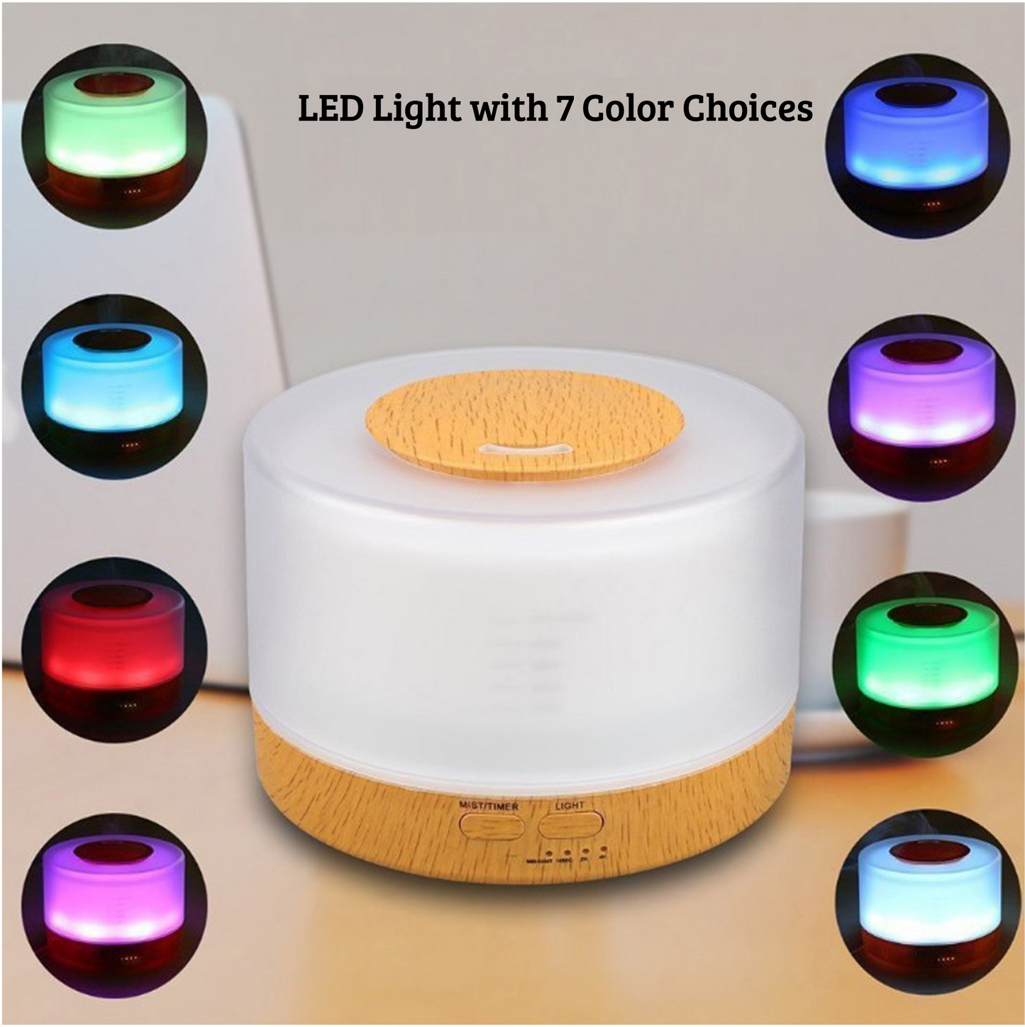 Designer 700ml Ultrasonic 5 in 1 Home Diffuser, Branches: Light Wood