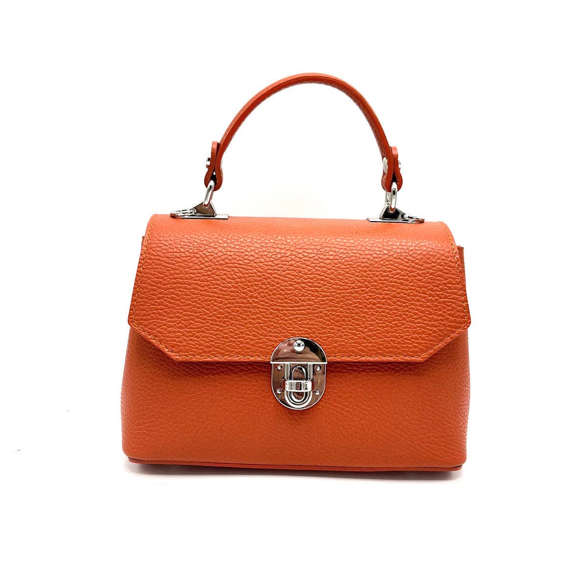 Genuine leather shoulder bag, for women, made in Italy ~ Camel