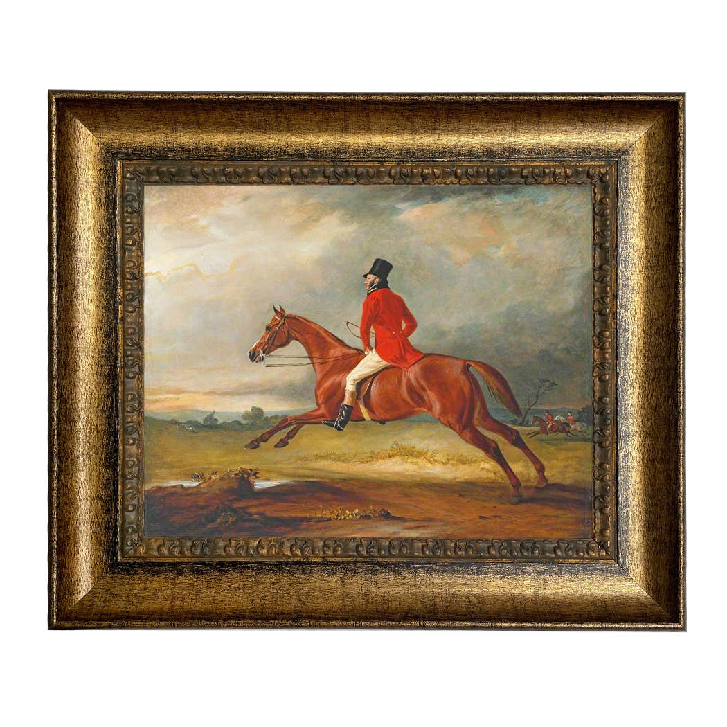Major Healey Wearing Raby Hunt Uniform Framed Painting Print: Gold Florentine Leaf / 5" x 6"