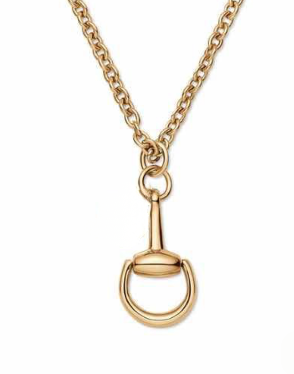 Half Snaffle Equestrian Pendant Necklace 18K Gold
