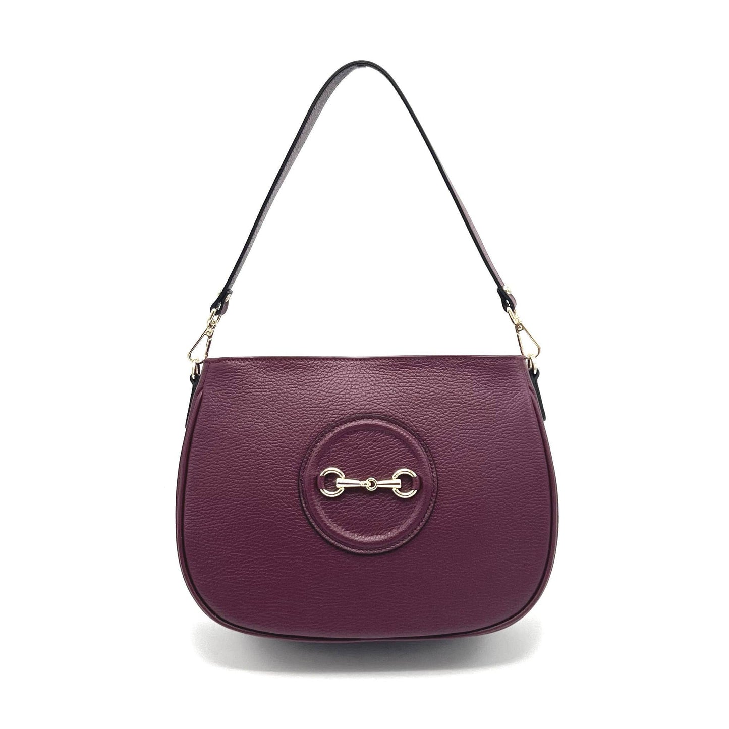 Genuine leather shoulder bag, Made in Italy, art. 112627: Taupe