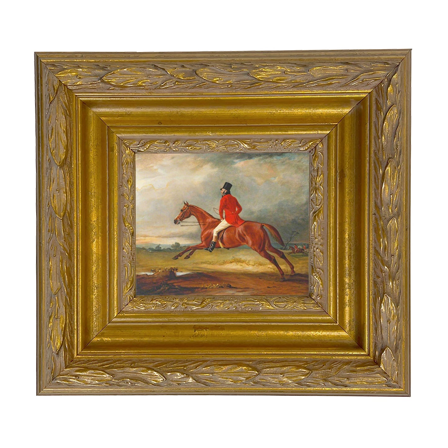Major Healey Wearing Raby Hunt Uniform Framed Painting Print: Gold Florentine Leaf / 5" x 6"