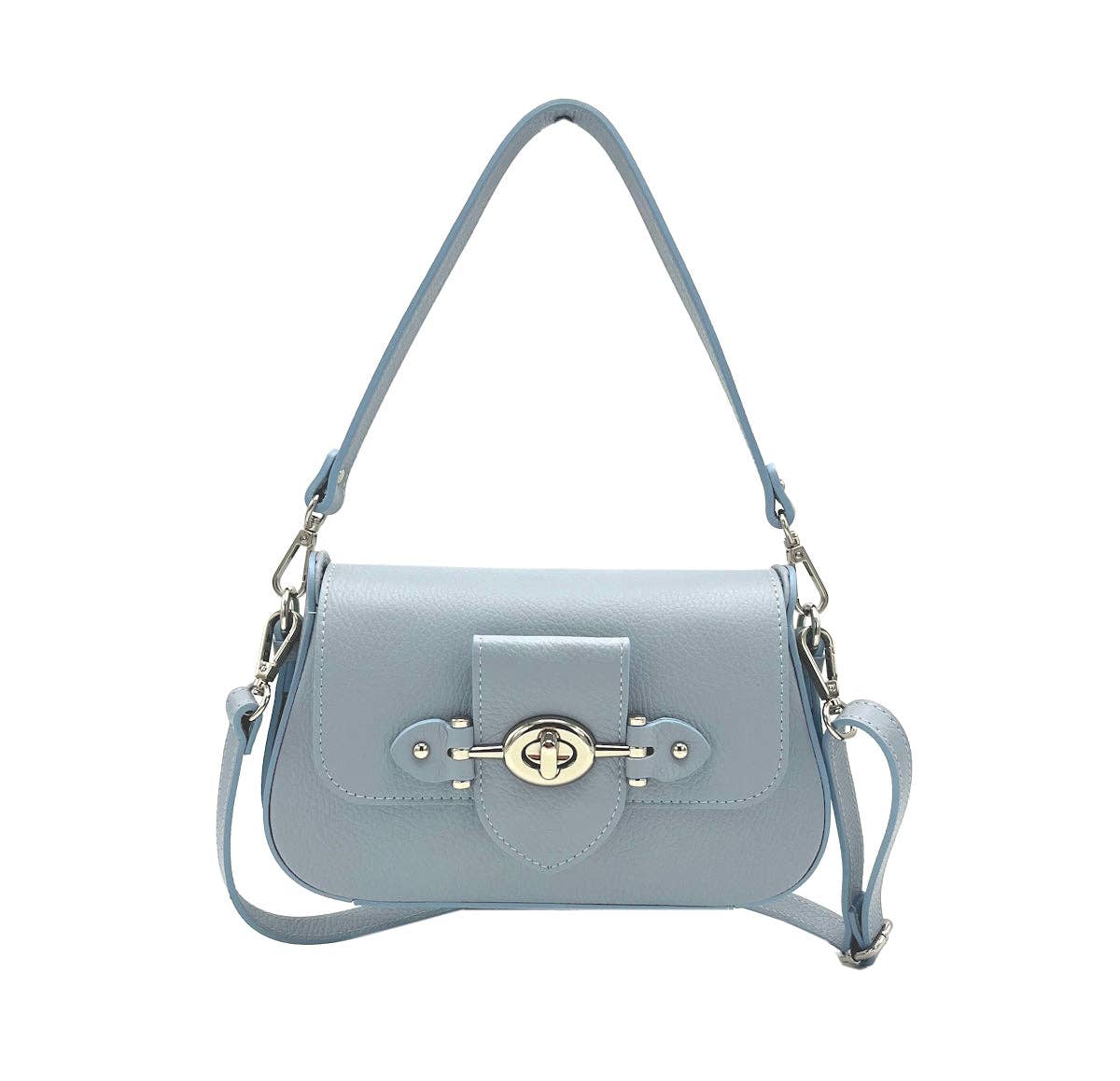 Genuine leather shoulder bag, Made in Italy, art. 112546: Black