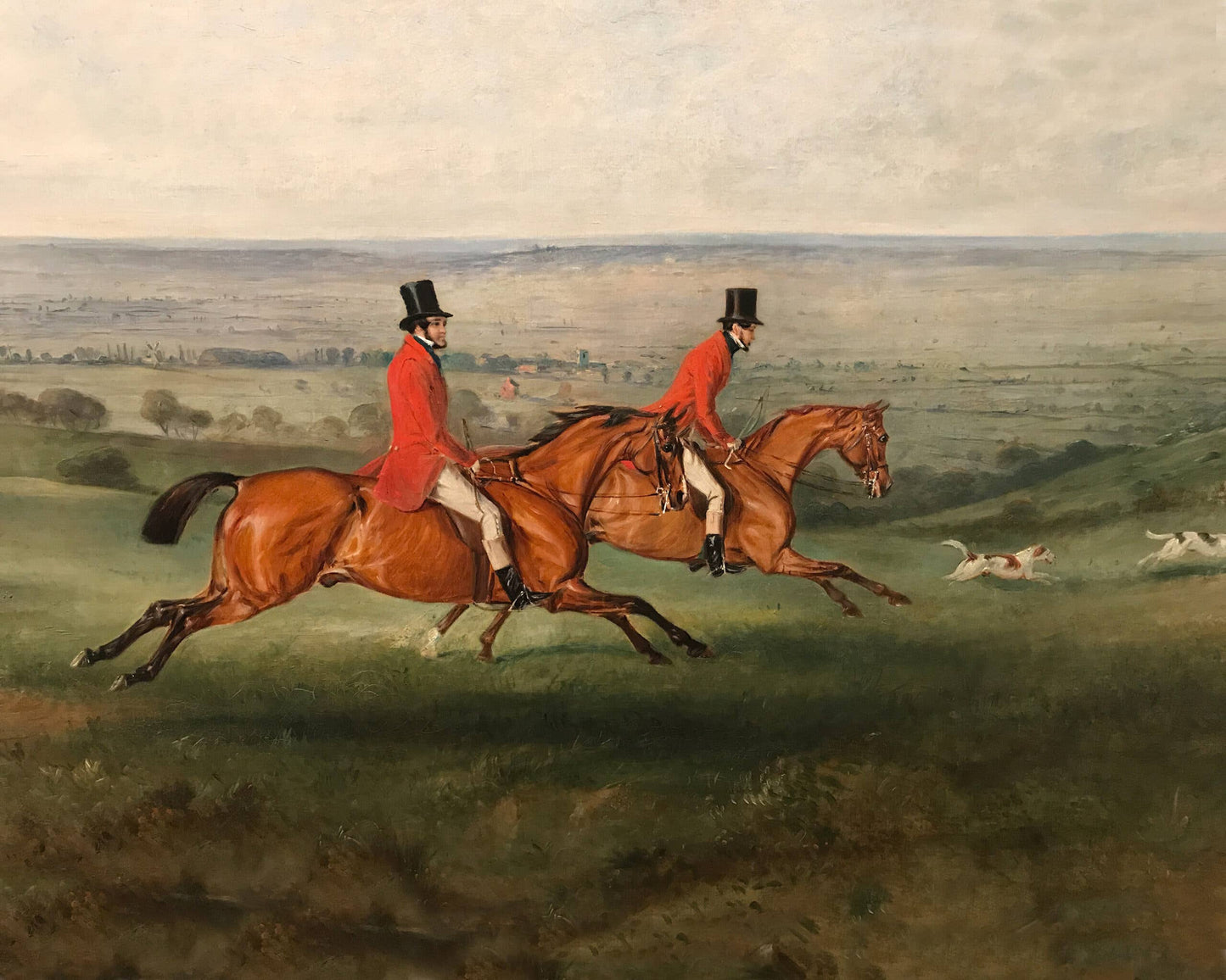 Across the Meadow Vintage Painting Print on Canvas: Antiqued Gold / 5" x 6"