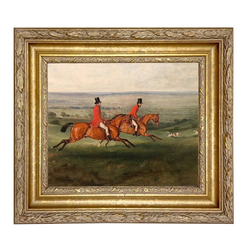 Across the Meadow Vintage Painting Print on Canvas: Antiqued Gold / 5" x 6"