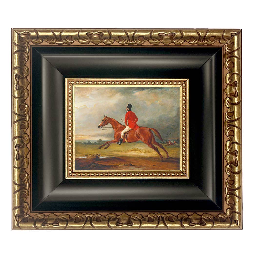 Major Healey Wearing Raby Hunt Uniform Framed Painting Print: Gold Florentine Leaf / 5" x 6"