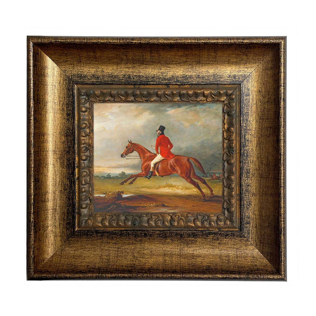 Major Healey Wearing Raby Hunt Uniform Framed Painting Print: Gold Florentine Leaf / 5" x 6"