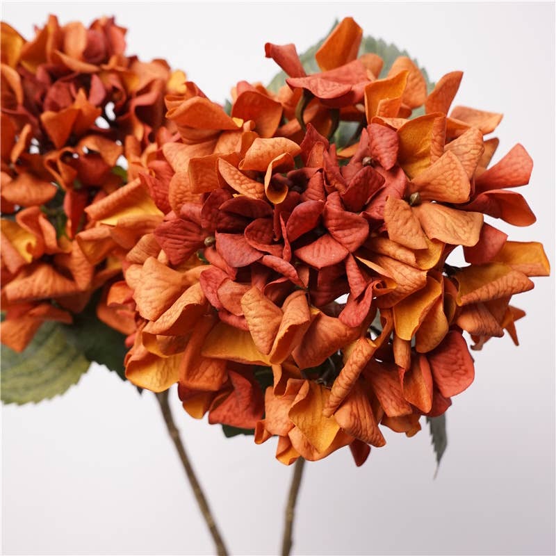 24"Lux Designer-Grade Ultra-Realistic Hydrangea–(7"Bloom): Sangria Wine