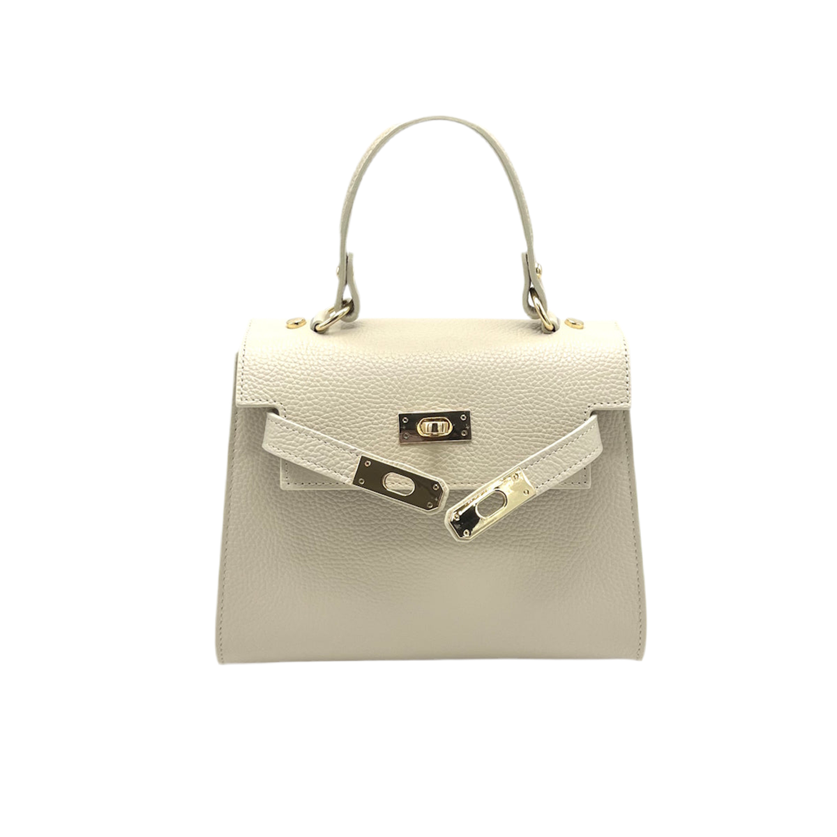 Genuine leather top handle bag, Made in Italy, art. 112631: Camel