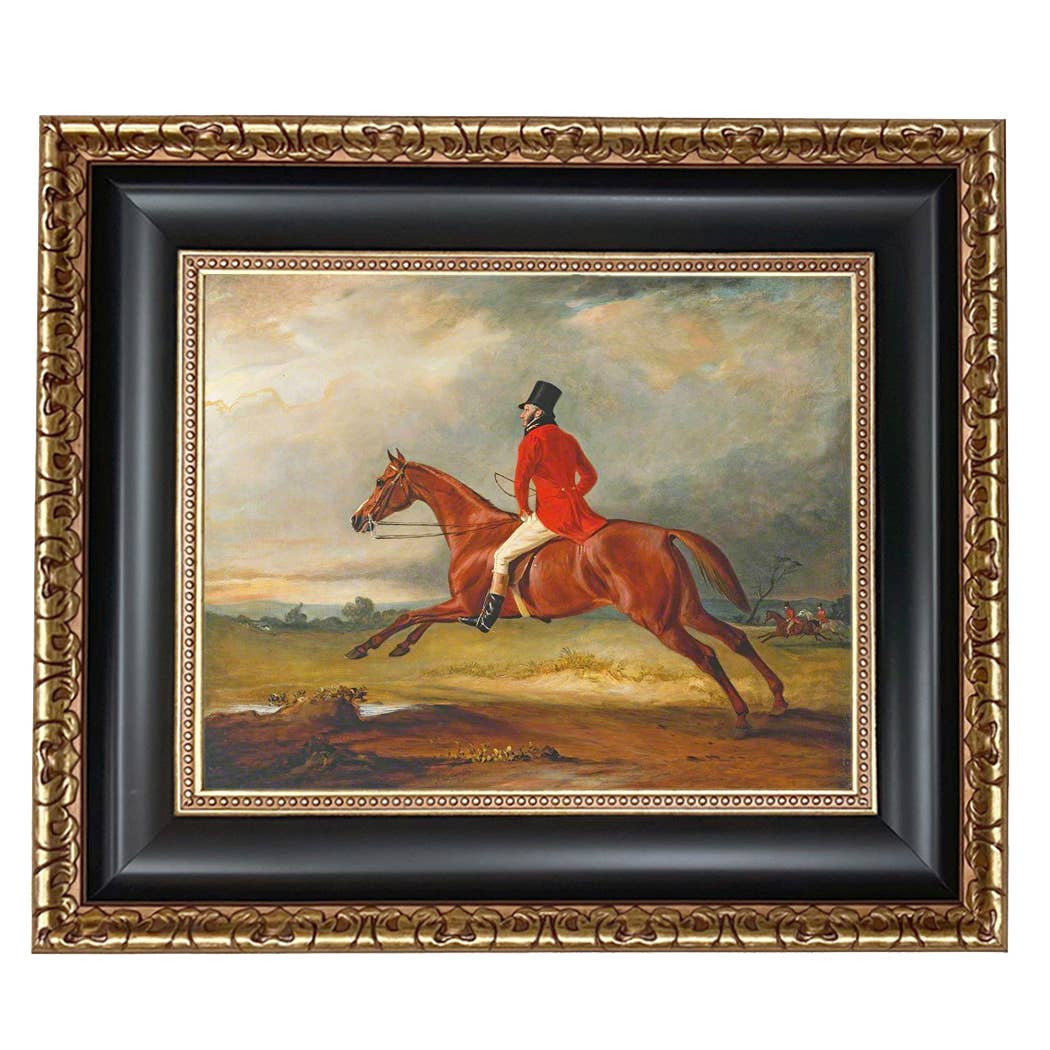 Major Healey Wearing Raby Hunt Uniform Framed Painting Print: Gold Florentine Leaf / 5" x 6"