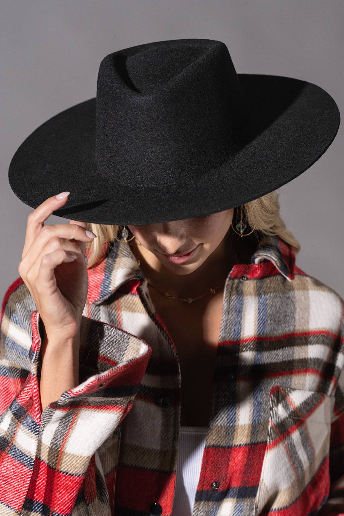 100% Australian Wool Triangular Panama Hat-Blank: RASPBERRY / OS