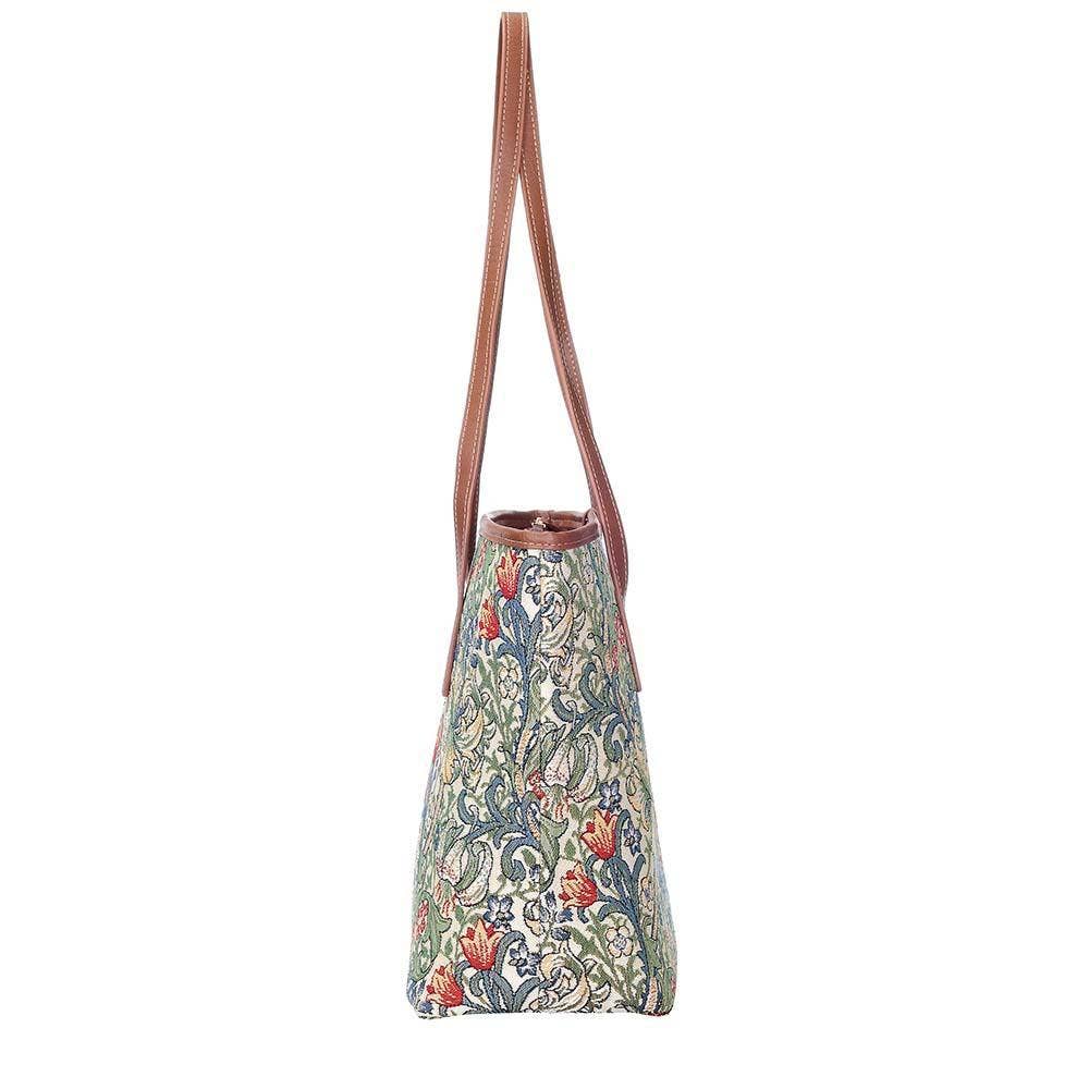 William Morris Golden Lily College/Shoulder Tote Bag