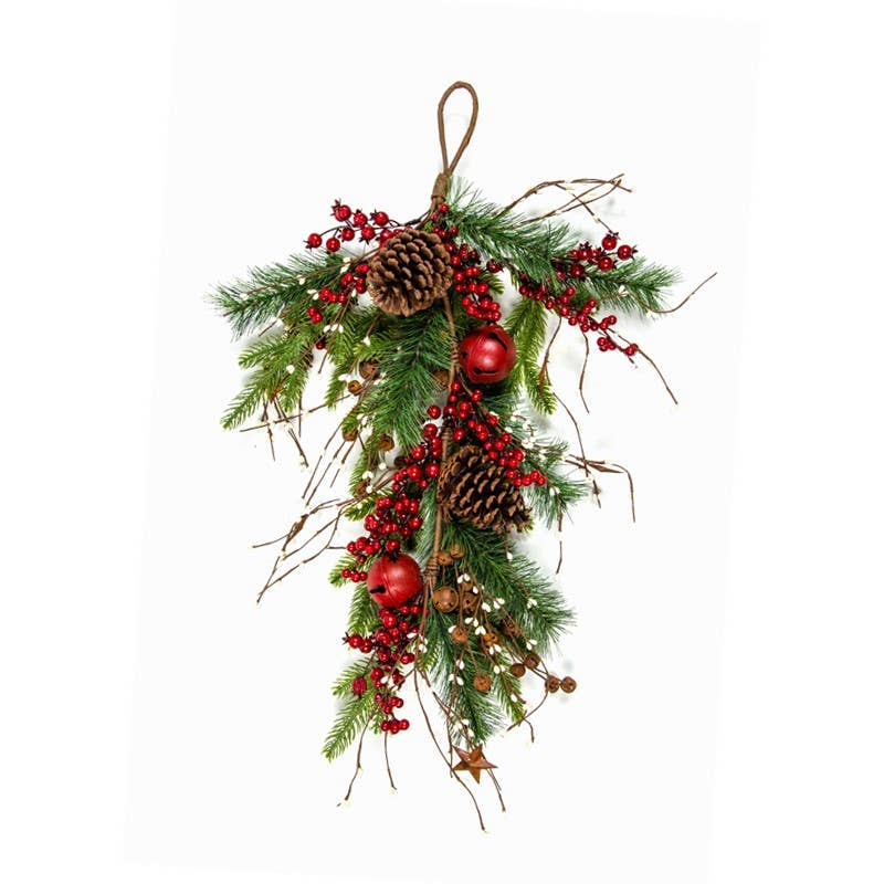 Pine Cones, Red Bells, Stars - Vibrant Berries