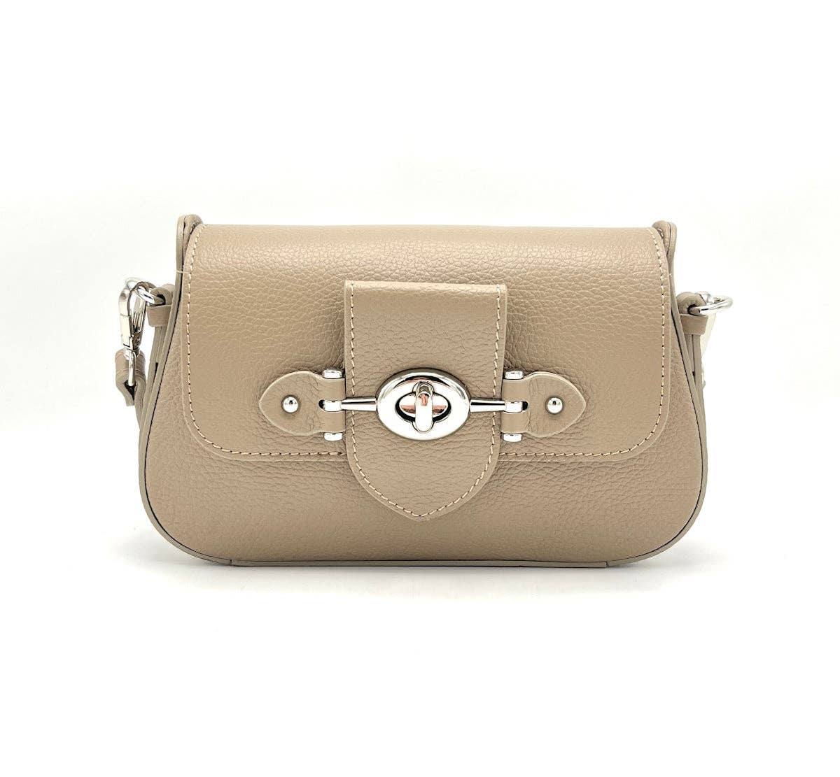 Genuine leather shoulder bag, Made in Italy, art. 112546: Black