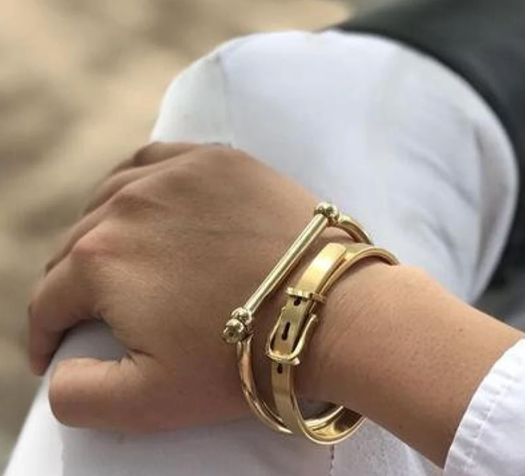 Horse Bit Cuff Bracelet- Bangle Cuff- Screw Lock- Waterproof: Original