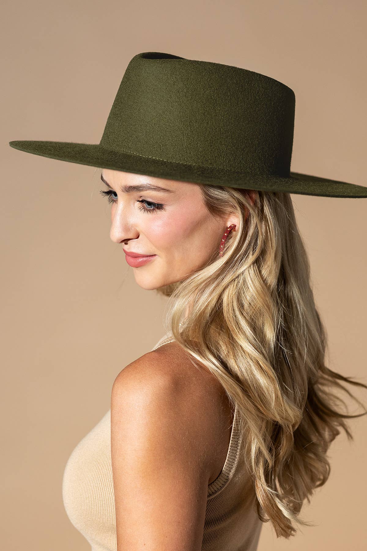 100% Australian Wool Triangular Panama Hat-Blank: RASPBERRY / OS