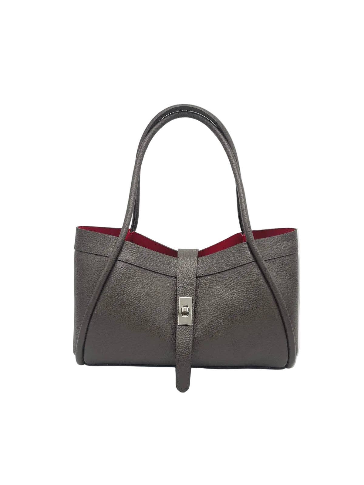 Women's Genuine Leather Handbag with Crossbody Strap, Made in Italy, art. 112724: Dark Blue