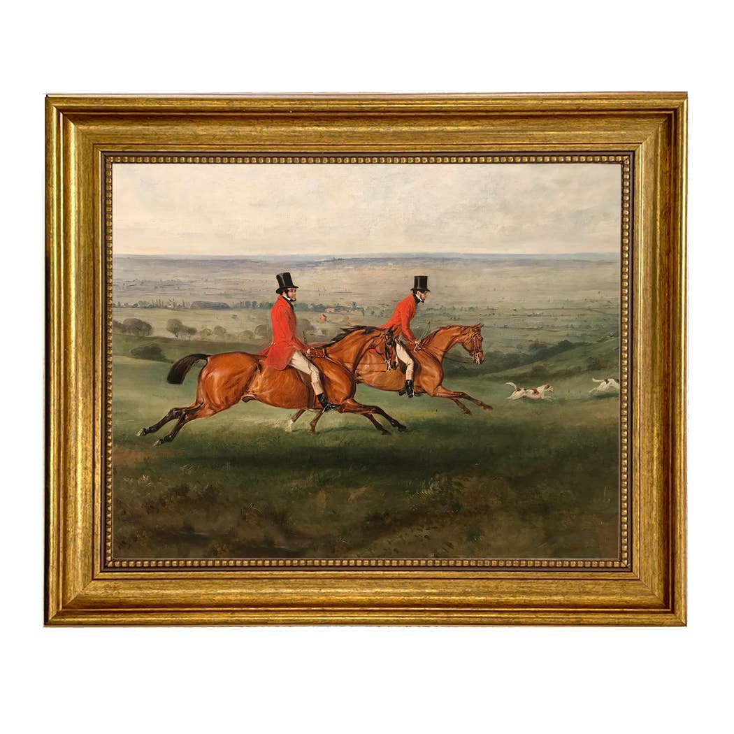 Across the Meadow Vintage Painting Print on Canvas: Antiqued Gold / 5" x 6"