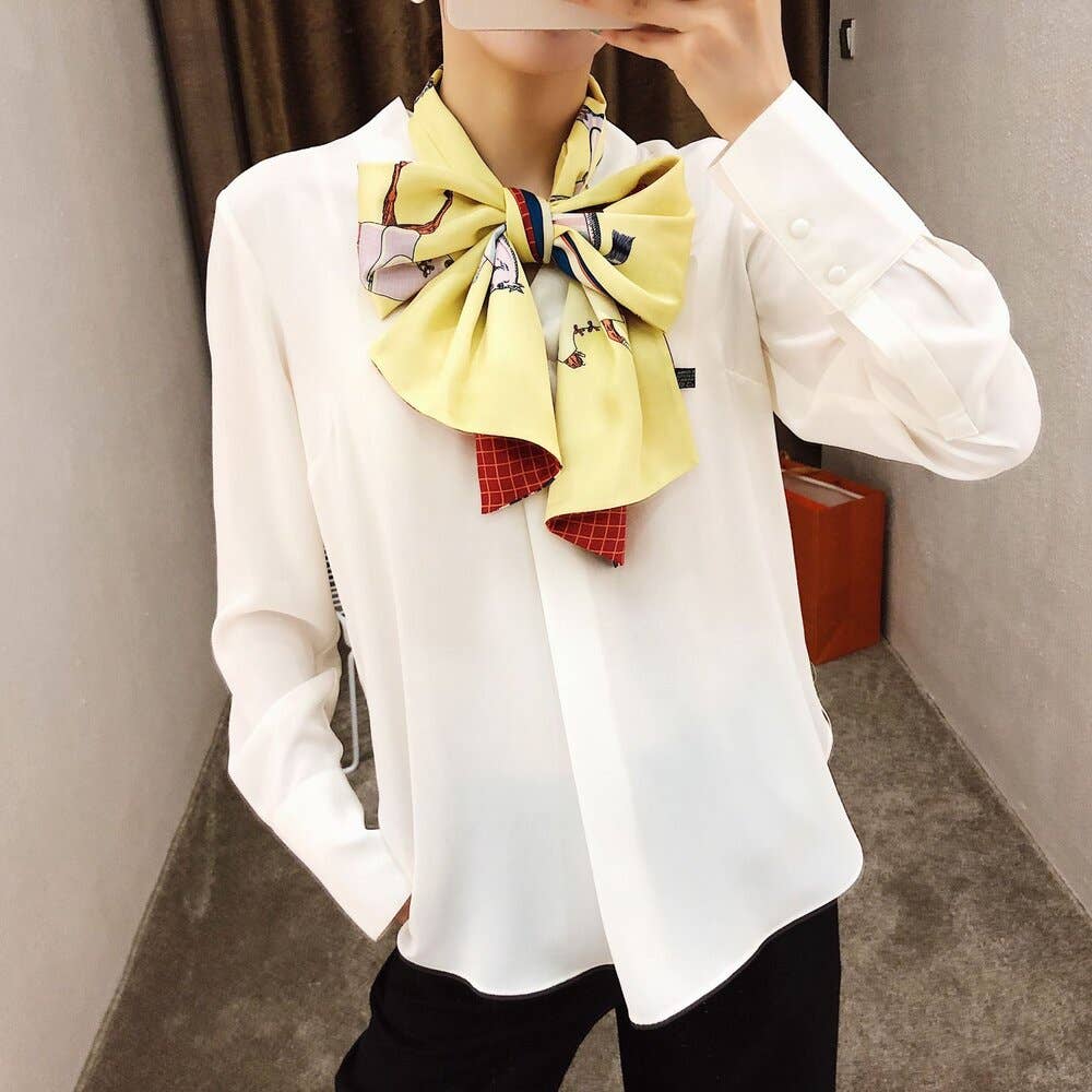 Yellow Bow Scarf – Trotter Collection