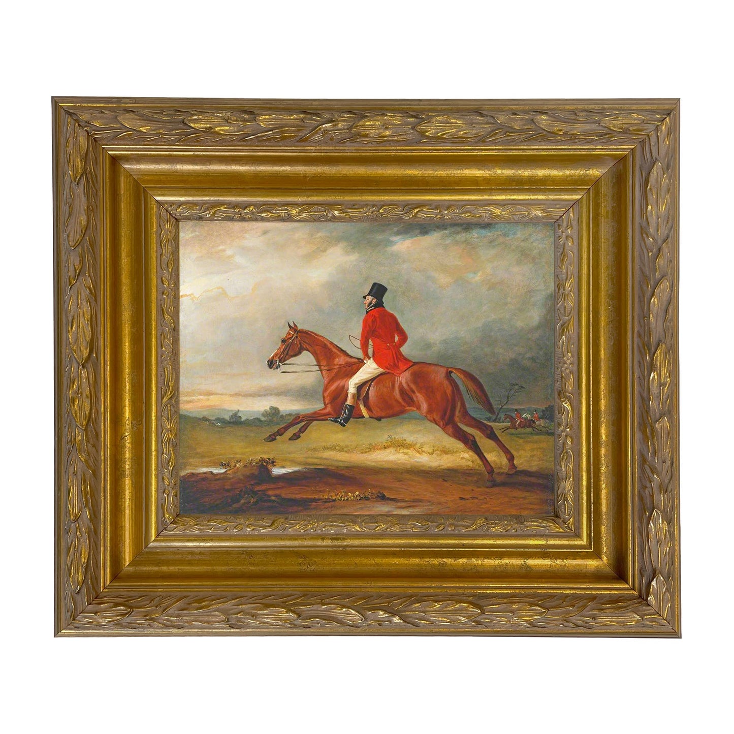 Major Healey Wearing Raby Hunt Uniform Framed Painting Print: Gold Florentine Leaf / 5" x 6"