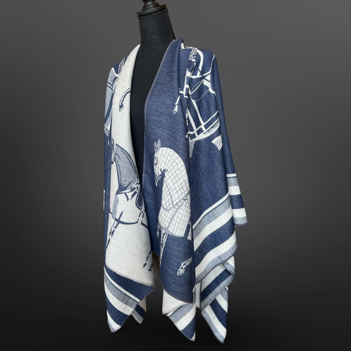 Equestrian Horse Blanket Shawl Wrap Scarf