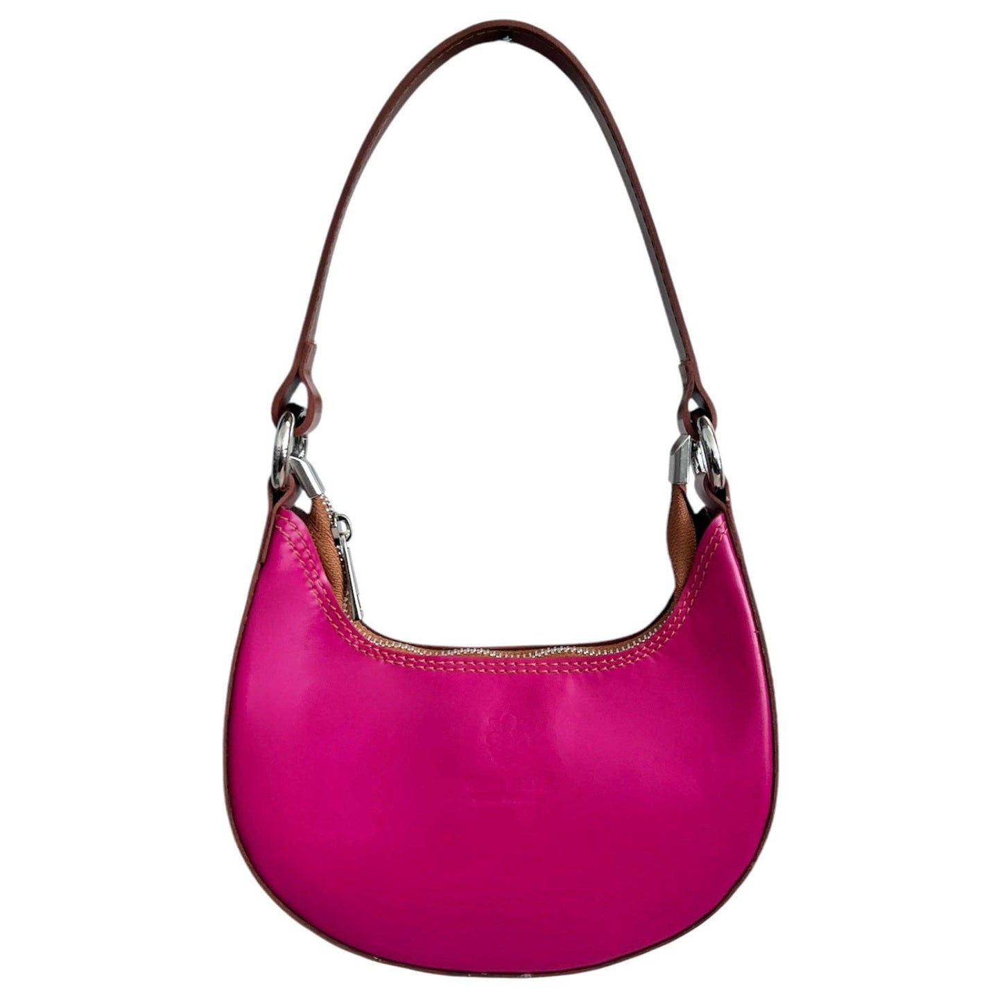 Modarno Women's Handbag with Removable Handle Bicolor in Genuine Cowhide Leather 21x5x12 cm: Sable