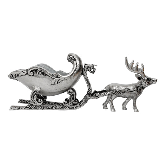 Metal Reindeer Pulling the Sleigh   15x5.5"