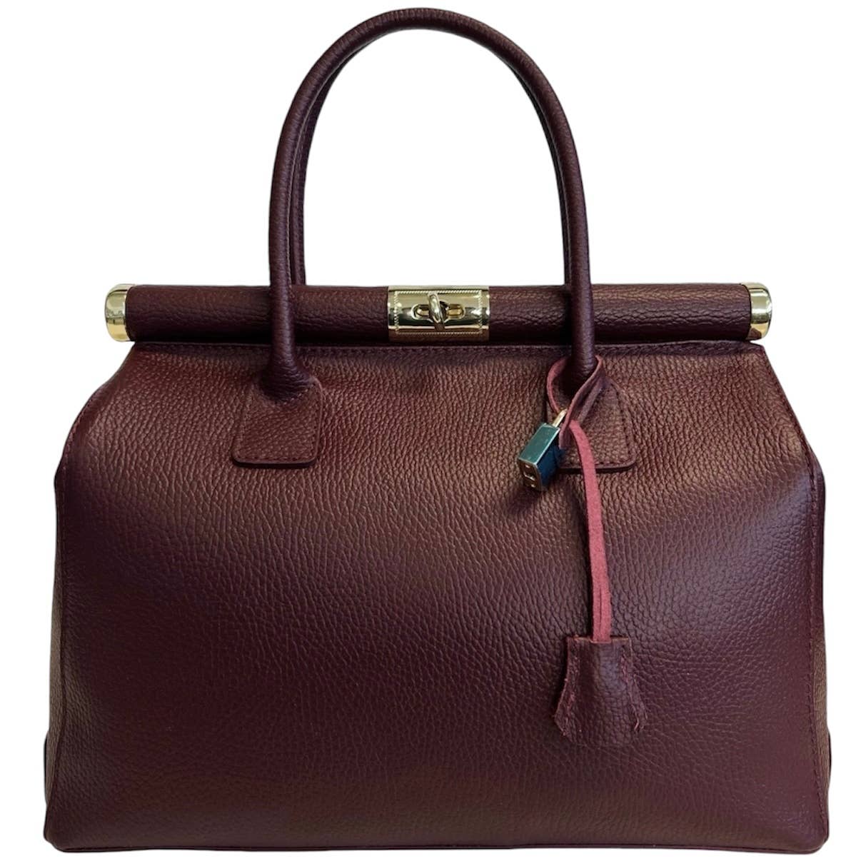 Modarno Handbag Women's Leather Handbag with Shoulder Strap: Beige Leather