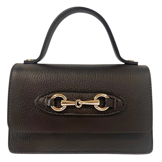 Modarno fantasy shoulder bag Hors metallic clamp: Dark Brown