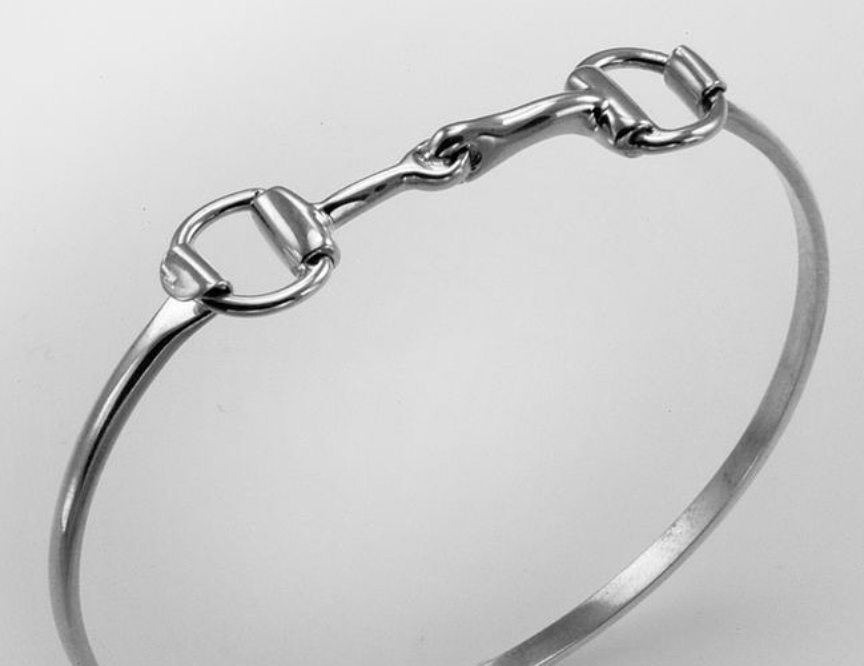 Snaffle Cuff Bangle Bracelet- Brass: Yellow Gold