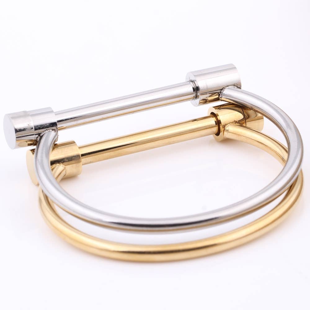 Horse Bit Cuff Bracelet- Bangle Cuff- Screw Lock- Waterproof: Original