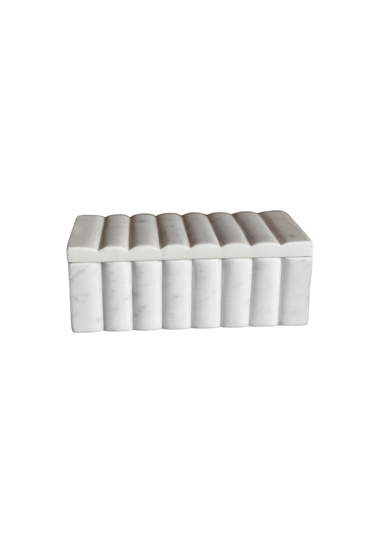 Fluted Box Marble Scallop Design White