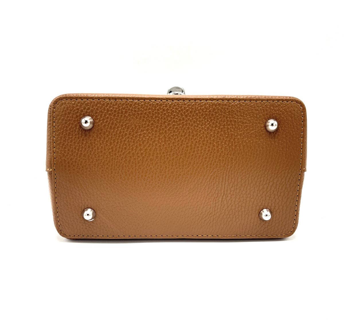 Genuine leather shoulder bag, for women, made in Italy ~ Camel