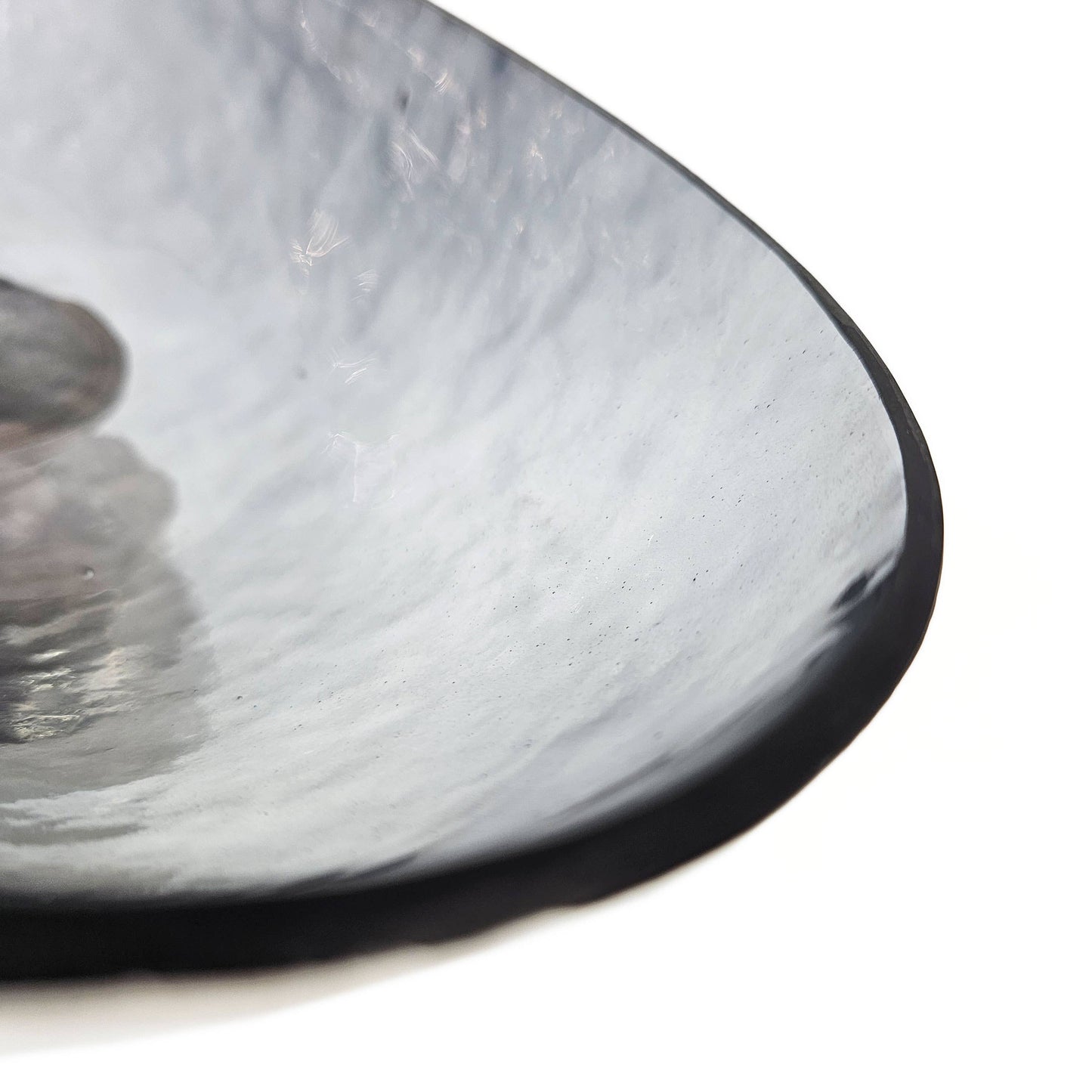 13x7x8.5" Glass Pedestal Bowl w/ Metallic Base - Gray/Silver
