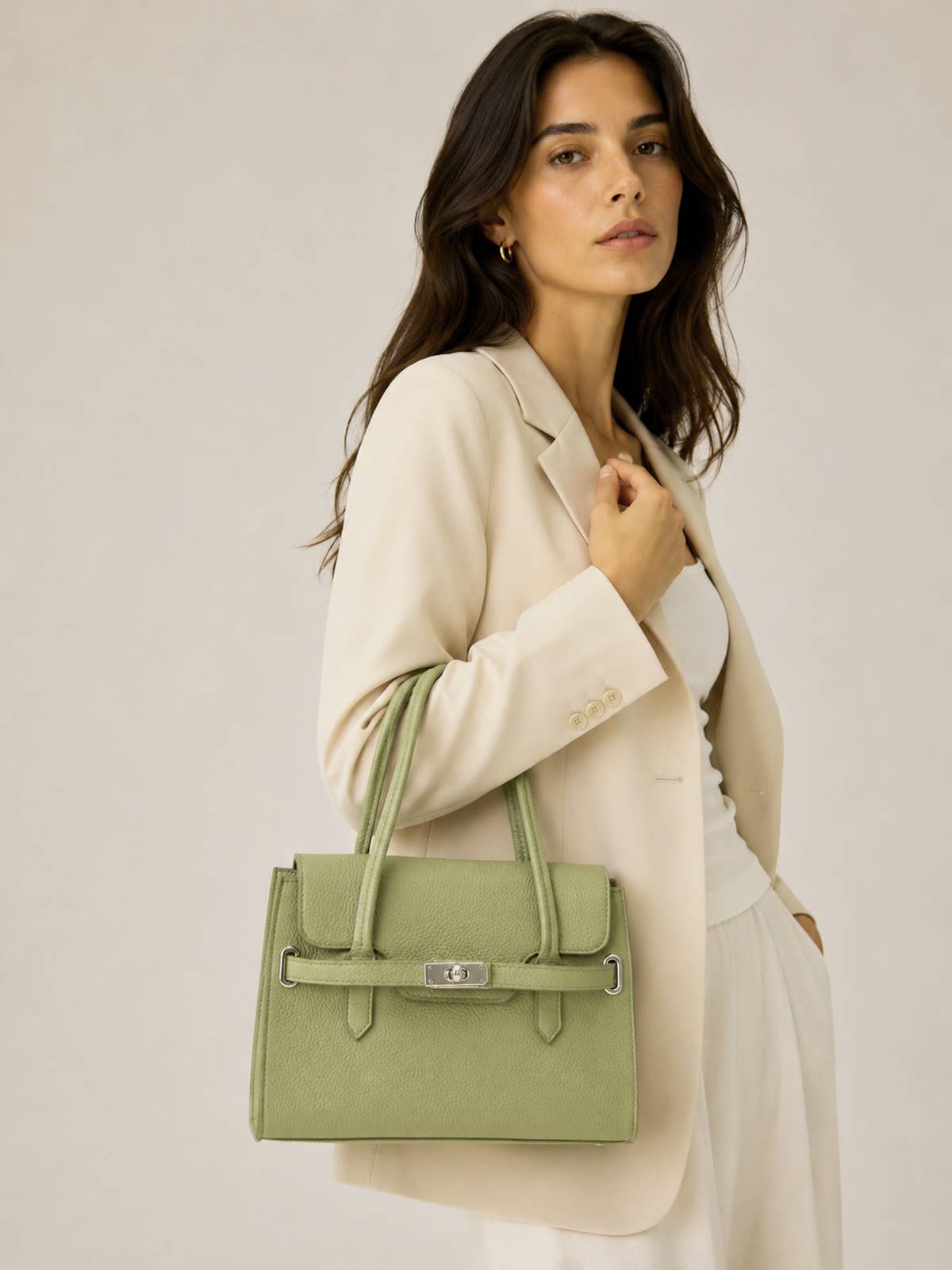 Women's Genuine Leather Shoulder Bag, Made in Italy, art. 112598New: Yellow
