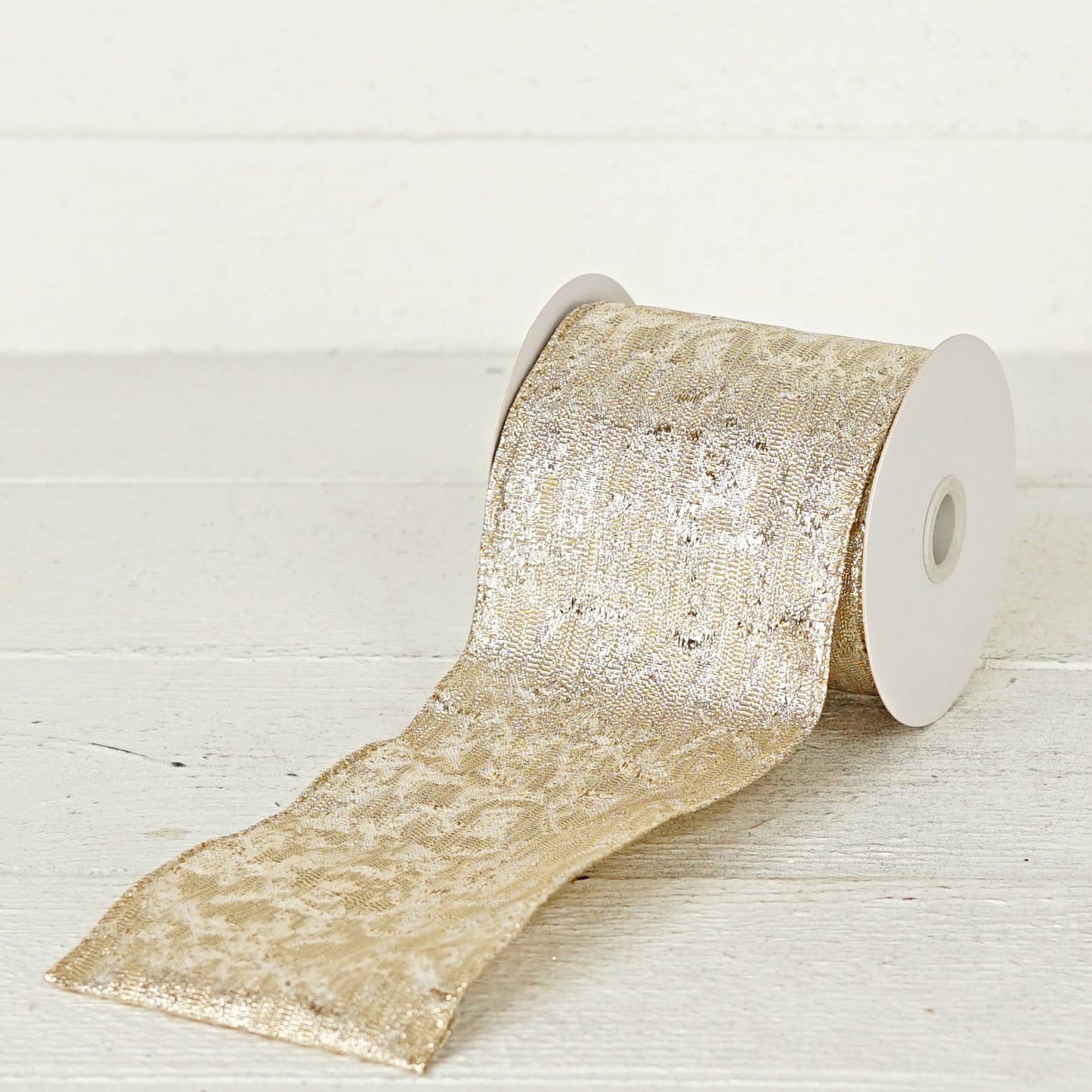 57R0961 - 4inWx10Yard Wired Ribbon-Golden Artisan