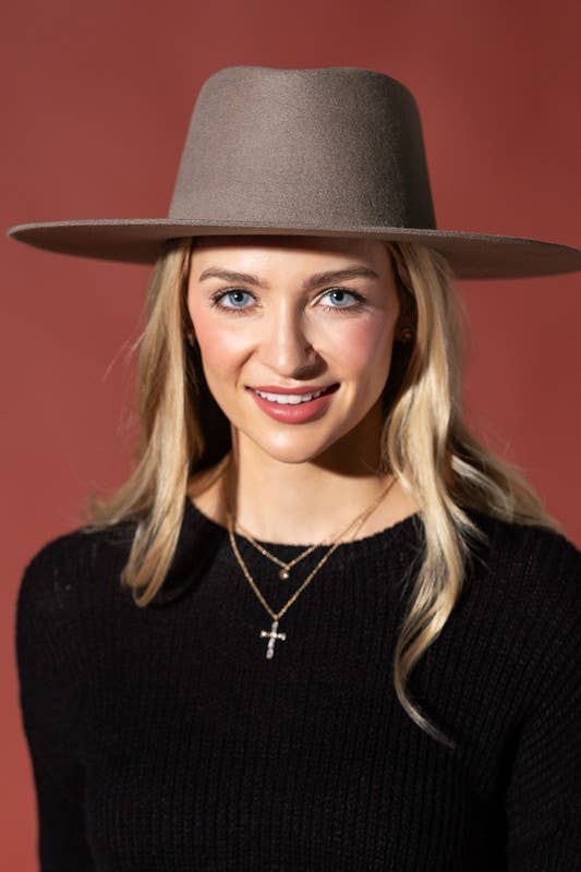 100% Australian Wool Triangular Panama Hat-Blank: RASPBERRY / OS