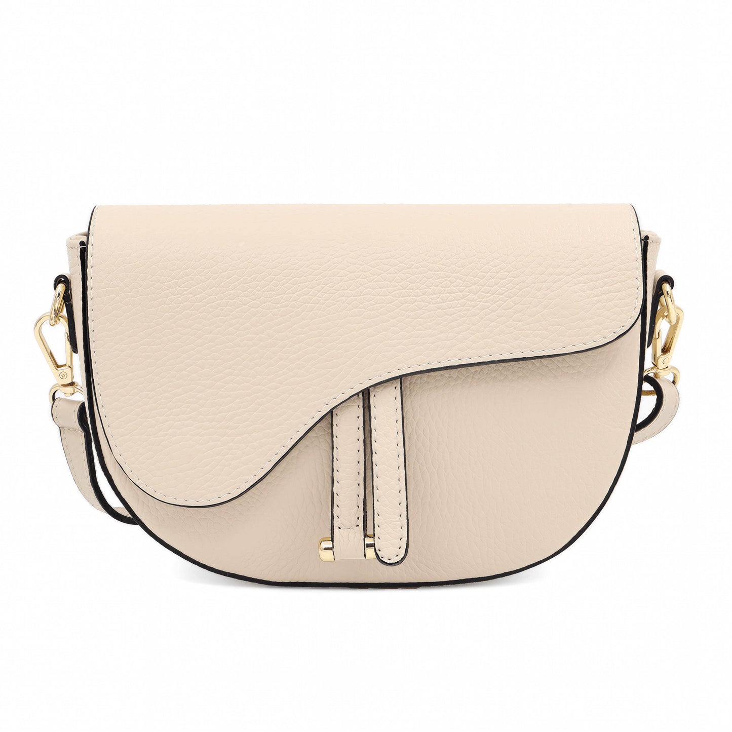 Genuine Leather Saddle Crossbody Bag – Made in Italy: Arancione