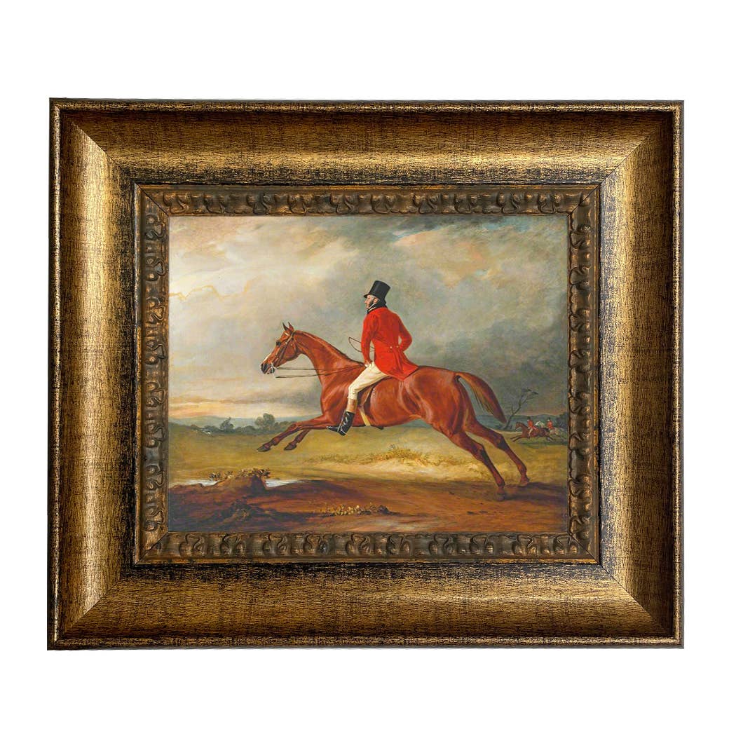 Major Healey Wearing Raby Hunt Uniform Framed Painting Print: Gold Florentine Leaf / 5" x 6"