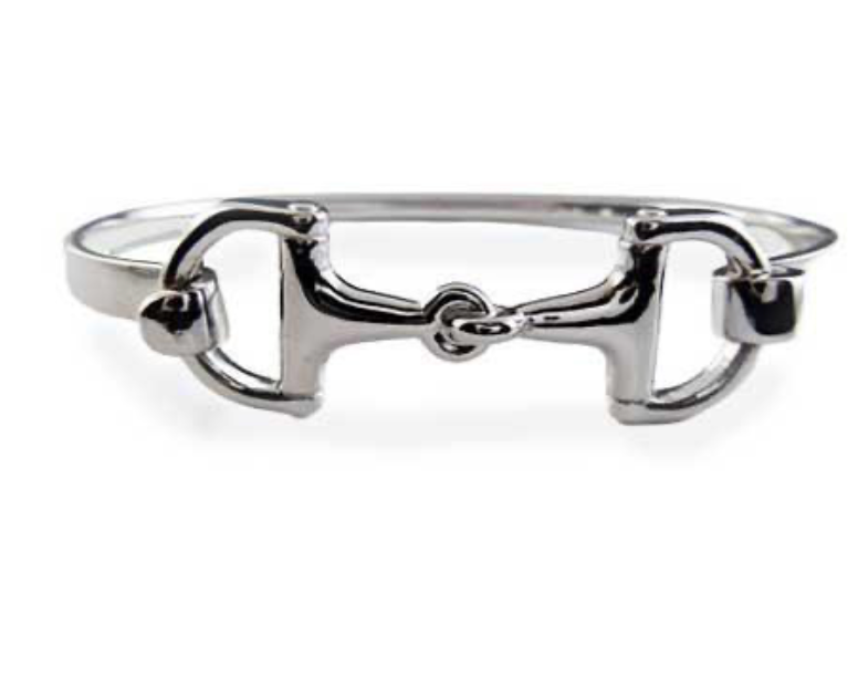 Snaffle Cuff Bangle Bracelet- Brass: Yellow Gold