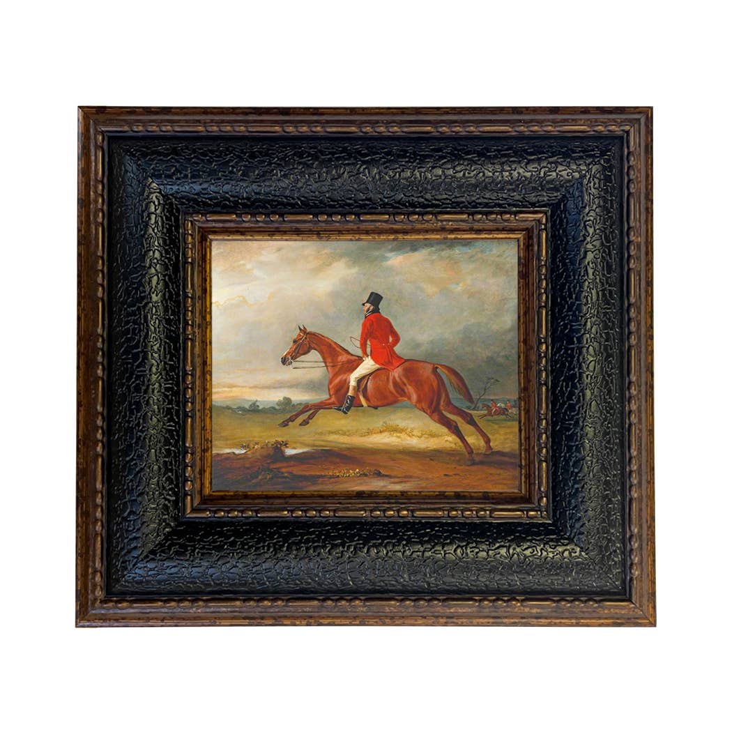 Major Healey Wearing Raby Hunt Uniform Framed Painting Print: Gold Florentine Leaf / 5" x 6"