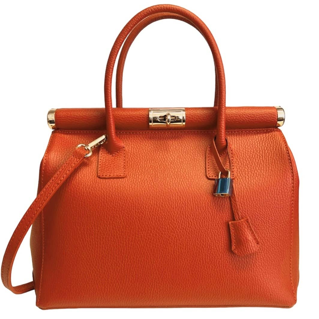 Modarno Handbag Women's Leather Handbag with Shoulder Strap: Beige Leather