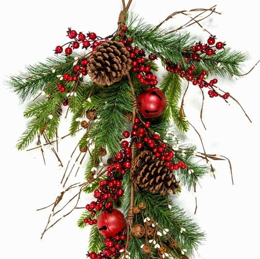 Pine Cones, Red Bells, Stars - Vibrant Berries